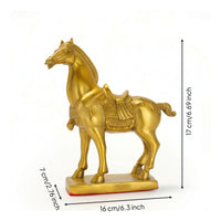 Brass Horse Figurine Gold-Toned Standing Horse Ornament Shiny for Tabletop