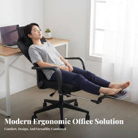 Height Adjustable Reclining Mesh Chair with Footrest 360-Degree rotating Ergonomic Recliner with Footrest Built-in Support Computer Seat for Long Sitters, Remote Workers, Students, resting, Relaxing, Study, Gaming Room