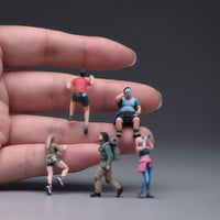 5 Pieces 1/64 Scale Climbing Figures 3D Printed Rock Climbing People Models Full Color Miniature Hiker Figurines for Sand Table, Desktop Decoration
