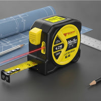 2-in-1 Laser Tape Measure Retractable Digital Tape Measure with Laser Handheld Tool Compact for Carpentry