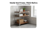 Space Saving Multi-Layer Freestanding Rack Sturdy Construction Multi-Purpose Shelving Unit Easy Assembly Freestanding Storage Rack Minimalist Aesthetic for Kitchen, Living Room, Balcony, Home Office