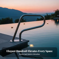 Swimming Pool Handrail Rust Resistant Stainless Steel Pool Rail Heavy Duty Deck Mount Handrail for Swimmers, Children, Poolside, Water Park, Spa