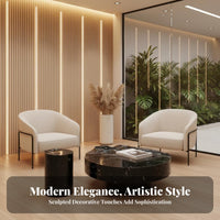 Nordic Design Irregularly Shaped Faux Marble Table Water wave pattern Living Room Furniture distinctive Form Statement Piece for Interior Designers, Real Estate Agents, Showroom, Reception Area, Lobby, Office