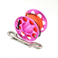 Double-Ended Snap Hook Diving Finger Spool Reel Perforated SMB Line Reel Cord Attached Aluminum Finger Spool Lightweight