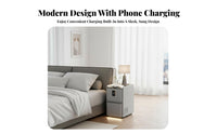 Built-in Bluetooth Speaker Nightstand with Drawers Installationcomplimentary Smart End Table Fingerprint Lock Bedside Cabinet Modern Design for technologynology aficionados, Homeowners, Students, Home, Apartment