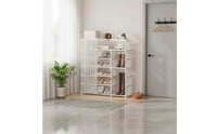 Shoe Rack with Dust Cover Space Saving Multi-Tier Shoe Rack Large Capacity for Students, Entryway, Dorm Room, Closet