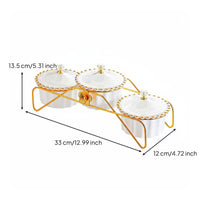 Removable Compartments Snack Serving Tray Set Detachable Bowls Divided Serving Tray with Lid Easy to Clean Compartment Snack Box Sturdy for Party Hosts, Coffee Table, Living Room