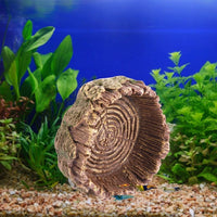 Snake Accessories for Vivarium Resin Tree Stump, Tip Resistant Stump Food Bowl, Aquarium Caves and Hides for Fish, Shrimp and Small Reptiles
