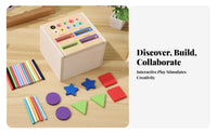 Develops Fine Movement Skills Color and Shape Matching Toy Hand-Eye Coordination Wooden Shape Sorting Box Made from Natural Wood Color Recognition Toy Paint for Toddlers, Preschoolers, Babies