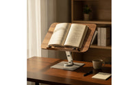 Wooden Book Rest with Page Holders Foldable Wooden Book Rest Multi-Function for Readers, Students