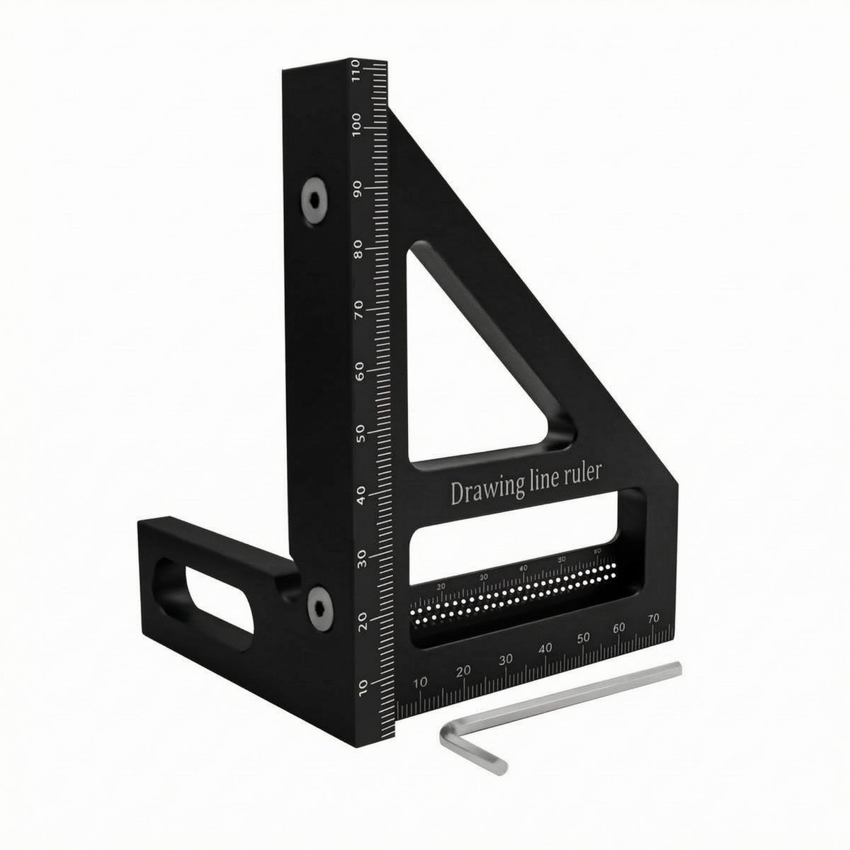 Aluminum Alloy Triangle Ruler Handle Opening Carpentry Square Hex Key Included