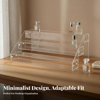 3 Tier Acrylic Display Stand Tiered Design Acrylic Display Riser Clear Collectible Shelf Transparent for Anime Fans, Desktop