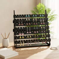 Multi-Tier Earring Holder with Notches Space-Saving Jewelry Organizer with Holes Sturdy Tabletop Jewelry Stand Elegant for Dresser