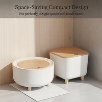 Japanese Style Tall Plastic Trash Can with Wood Grain Finish for Living Room Bedroom Desktop