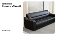 Comfortable 3-Piece Business Couch Ensemble Long-Lasting Reception Sofa High-Density Foam Cushioning Office Furniture Ergonomic Design for Clients, Guests, Lounge, Waiting Room, Lobby