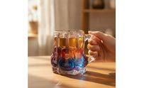 Translucent Book Stack Mug Ornament Faceted Mug Shaped Decoration Sculpted Resin Book Ornament Compact for Collectors, Reading Corner, Office