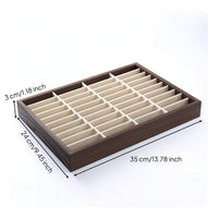 Jewelry Tray with Compartments Solid Wood Organizer Orderly for Retail Display