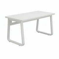 Minimalist Design Simple Home Workstation Space-Saving Rectangular Desk with Metal Legs Multi-Purpose Computer Table Easy Assembly for Teenagers, Remote Workers, Apartment Dwellers, Bedroom