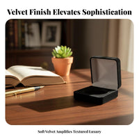 Plush Coin Box Versatile Hinged Pin Display Case Black Plush Gift Box Elegant Design Flocked Commemorative Coin Holder