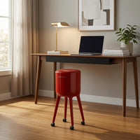 Rolling Trash Can Tall-Legged Lidded Trash Can Waste Container Removable Inner Container Caster Wheels