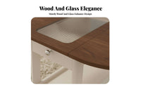 Cream aesthetic Round Rolling Storage Table Light Luxury Feel Mobile Storage Table Folding Design Home Furniture Movable with casters for Apartment Dwellers, Homeowners, Remote Workers, Living Room, Small Spaces, Bedroom, Balcony