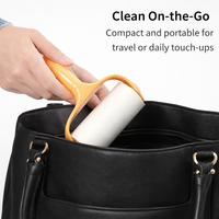 Plastic Lint Roller for Clothes & Pet Hair, Portable Refillable Sticky Remover, Tear-Off Sheet Garment Cleaner