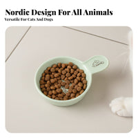 No-Spill Design Ceramic Cat Bowl Easy to Clean Anti-Tip Cat Food Dish Long-Lasting for Kittens, Small Dogs, Kitchen, Indoor, Floor