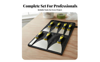7 Pieces Putty Set Ergonomic Bi-Color Handles Stainless Steel Set Storage Bag Included Spackle Tool Kit for Painters, Handymen