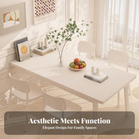 Space-Saving Rectangular Table with 4 Chairs Minimalist Design 5-Piece Dinette Set Easy to Clean Dining Furniture Stable Construction for Apartment Dwellers, Families, Homeowners, Small Areas, Living Room, Kitchen, Breakfast Nook