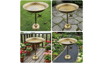 Metal Pedestal Bird Bath Weighted Bird Bath with Stand Patio Garden Decor Yard for Gardeners