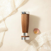 Walnut Wood Candle Holder Stainless Steel and Walnut and Metal Candlestick Polished Finish Candle Holder
