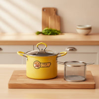 Frying Pot with Basket Non-Stick Deep Fryer Pot Fryer with Basket Removable Cookware Countertop for Home Cooks, Kitchen