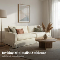 pillowy Three-Seater Sofa Wabi-Sabi Design Frameless 3-Seater Sofa Removable and launderable Cover Home Furniture for Homeowners, Families, Bedroom, Office