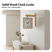 Double Sided Wall Clock Mechanical Movement Two Faced Hanging Clock Home Decor Battery Operated Easy to Read for Living Room