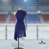 Figure Skating Dress Asymmetrical Hemline Skating Performance Dress Sports Clothing Competition Ready Soft