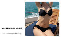 2 Pieces Underwire Shaping Bikini Padded Triangle Cup Bikini Sexy Design Push up Bathing Suit for Young Adults, Teens, Swimming, Summer, Sunbathing