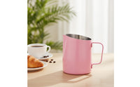 304 Stainless Steel Latte Art Pitcher with Eagle-Beak Spout Angled Milk Frothing Pitcher with Measurement Markings Matte Espresso Milk Jug with Handle Brushed for Baristas, Coffee Lovers