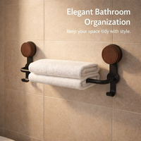Towel Bar for Washroom and Wet Room with No-Drill Suction Cup Installation, Single Bar Wall Mounted Rack for Bathroom 50cm
