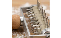 Pizza Dough Perforator Roller Pointed Pins Pizza Dough Docker Kitchen Tool Stainless Steel Cooking Utensil Wooden Handle