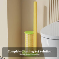 Toilet Brush Set Drill Installation Toilet Scrubber with Heads Single-Action Release Lavatory Accessory