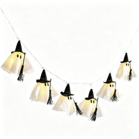 Warm Glow Ghost Lights with Witch Hats Indoor Ghost String Lights Festive Hanging Witch Hat Light Decor Spooky for Window Display, Photo Backdrop