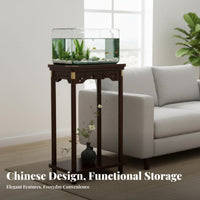 Tiered Wooden Pedestal Sturdy Wood Construction Display Stand Chinese Aesthetic Design sturdyDuty for Plant Lovers