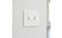 Double Toggle Switch Polycarbonate Thermoplastic Light Control Switch with Faceplate Two-Gang Wall Plate 20A Smooth Finish