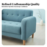 Nordic Design 2-Person Sofa Modern Design Upholstered Two-Seater Space-Saving Loveseat Comfy Seating for Apartment Dwellers, Young Adults, Students, Bedroom, Clothing Shop, Office