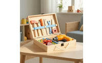 Toy with Tools Portable Tool Set with Drill Educational Pretend Play Workbench for Young Children, Preschoolers