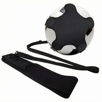 Soft Cover Soccer Ball Coach Geometric Pattern Strap Ball Coach Black and Yellow Sports Gear for Practice