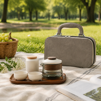 Ceramic Tea Set, Quick Brew Teapot Set, 180ml, Tea Set, Travel, Portable, Includes Storage Case