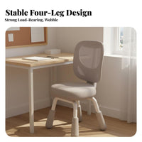 Back Support Height Adjustable Learning Chair Stable Frame Adjustable children's Study Chair Padded Cushion Breathable Mesh for Students, Girls, Teenagers, Home, School, Bedroom, Playroom