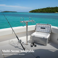 Stainless Steel Fishing Rod Holder 2-in-1 Design Fishing Rod Holder Boat Mount Pole Rack Boating Accessory