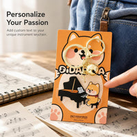 Shiba Inu Playing Instrument Keychain Cartoon Acrylic Piano Guitar Guzheng Student Couple Backpack Charm
